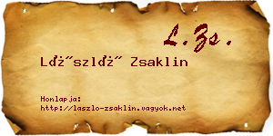 László Zsaklin névjegykártya